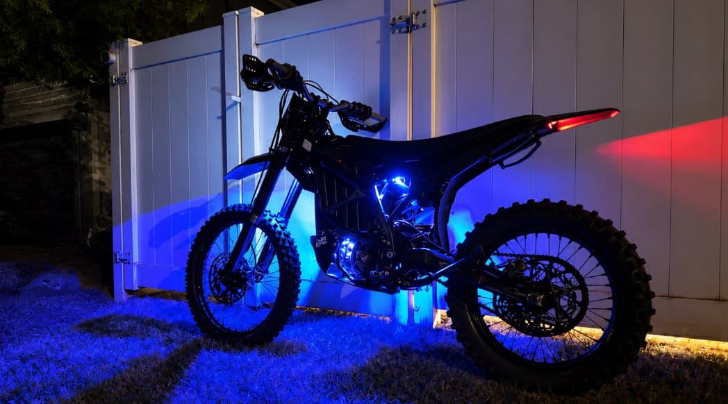 Electric bike with glow accents